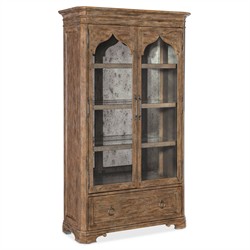 Asher Updated Traditional Brown Oak Display Cabinet|