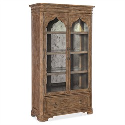 Asher Updated Traditional Brown Oak Display Cabinet|