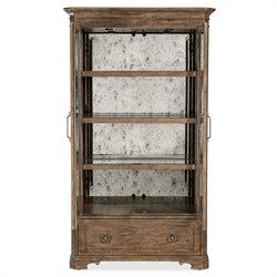 Asher Updated Traditional Brown Oak Display Cabinet|