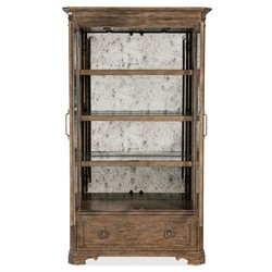 Asher Updated Traditional Brown Oak Display Cabinet|
