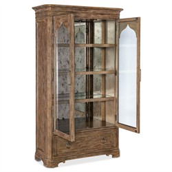 Asher Updated Traditional Brown Oak Display Cabinet|