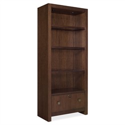 Alaine Modern Classic Dark Brown Walnut Wood Bookcase|
