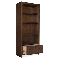 Alaine Modern Classic Dark Brown Walnut Wood Bookcase|