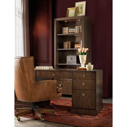 Alaine Modern Classic Dark Brown Walnut Wood Bookcase|