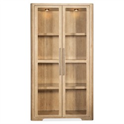 Nigel Coastal Beach Light Oak Display Cabinet|