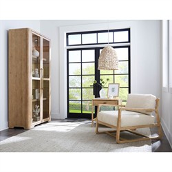 Nigel Coastal Beach Light Oak Display Cabinet|