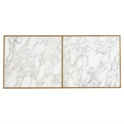 Claus Modern Classic White Marble Gold Steel Rectangular Coffee Table - 62"|