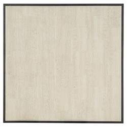 Elia Updated Traditional Cream Marble Black Metal Square Coffee Table|