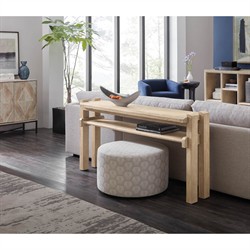 Brianne Coastal Beach Light Natural Acacia Wood Console Table|