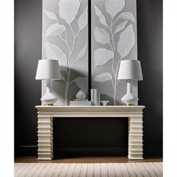 Gibson Updated Traditional Cream Resin Console Table|