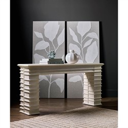Gibson Updated Traditional Cream Resin Console Table|