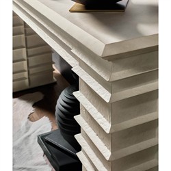 Gibson Updated Traditional Cream Resin Console Table|