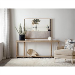 Amaris Updated Traditional Light Brown Oak Console Table|