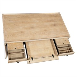 Nigel Coastal Beach Light Oak Writing Desk|