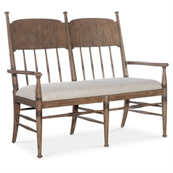 Asher Updated Traditional Beige Performance Brown Oak Dining Bench|