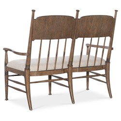 Asher Updated Traditional Beige Performance Brown Oak Dining Bench|