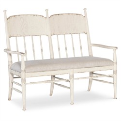 Asher Updated Traditional Beige Performance Cream Oak Dining Bench|