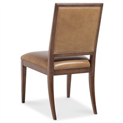 Alaine Modern Classic Dark Brown Leather Wood Dining Chair|