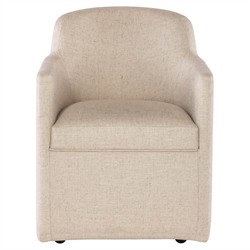 Adrienne Modern Classic Beige Performance Dining Arm Chair|