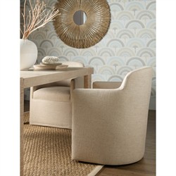 Adrienne Modern Classic Beige Performance Dining Arm Chair|
