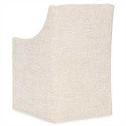 Selene Modern Classic Cream Linen Dining Arm Chair|