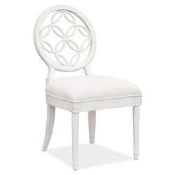 Silas French Country White Fretwork Wood Dining Chair|