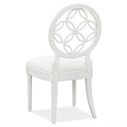 Silas French Country White Fretwork Wood Dining Chair|