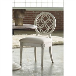 Silas French Country White Fretwork Wood Dining Chair|