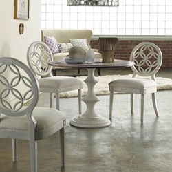 Silas French Country White Fretwork Wood Dining Chair|