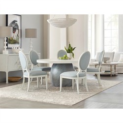Calista French Country Light Blue Performance White Wood Dining Chair|
