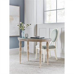 Calista French Country Light Blue Performance White Wood Dining Chair|