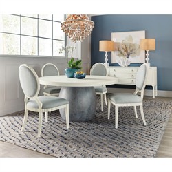 Calista French Country Light Blue Performance White Wood Dining Chair|