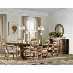 Alban Traditional Brown Wood Rectangular Extendable Dining Table - 86-122"|