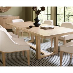 Roman Modern Light Brown Oak Rectangular Extendable Dining Table - 81-121"|