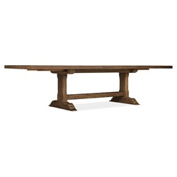 Siena Updated Traditional Brown Oak Rectangular Extendable Dining Table - 86-126"|