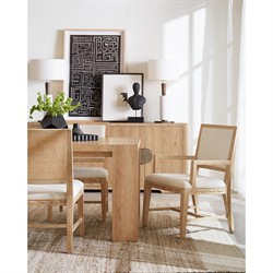 Nigel Coastal Beach Light Oak Rectangular Nigel Dining Table - 88-110"|