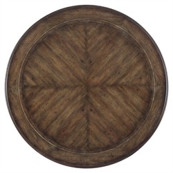 Riley French Country Dark Brown Wood Round Dining Table - 60"|