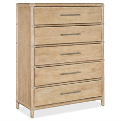 Nigel Coastal Beach Light Oak Tall Chest Dresser|