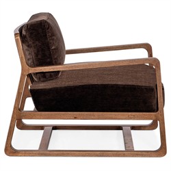 Miranda Modern Classic Brown Velvet Arm Chair|