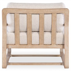 Miranda Coastal Beach Beige Boucle Wood Arm Chair|