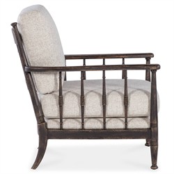 Selena Updated Traditional Beige Performance Dark Brown Oak Arm Chair|