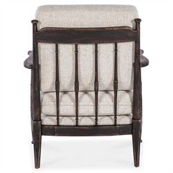 Selena Updated Traditional Beige Performance Dark Brown Oak Arm Chair|
