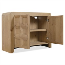 Kara Coastal Beach Brown Oak Media Cabinet - 42"|