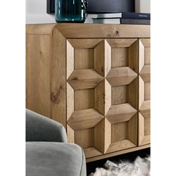 Kara Coastal Beach Brown Oak Media Cabinet - 42"|