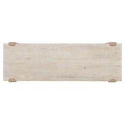 Oscar Coastal Beach Light Oak Woven Rope Media Cabinet - 57"|