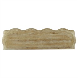 Orion Updated Traditional Light Brown Elm Wood Scalloped Credenza|