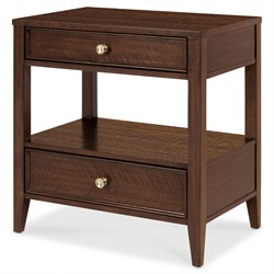 Alaine Modern Classic Dark Brown Walnut Oak Nightstand|