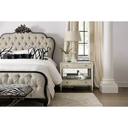 Albert Updated Traditional Antique Silver Oak Nightstand|