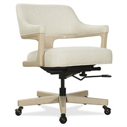 Brienne Modern Classic Cream Boucle Swivel Executive Office Chair|