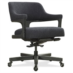 Brienne Modern Classic Black Boucle Swivel Executive Office Chair|